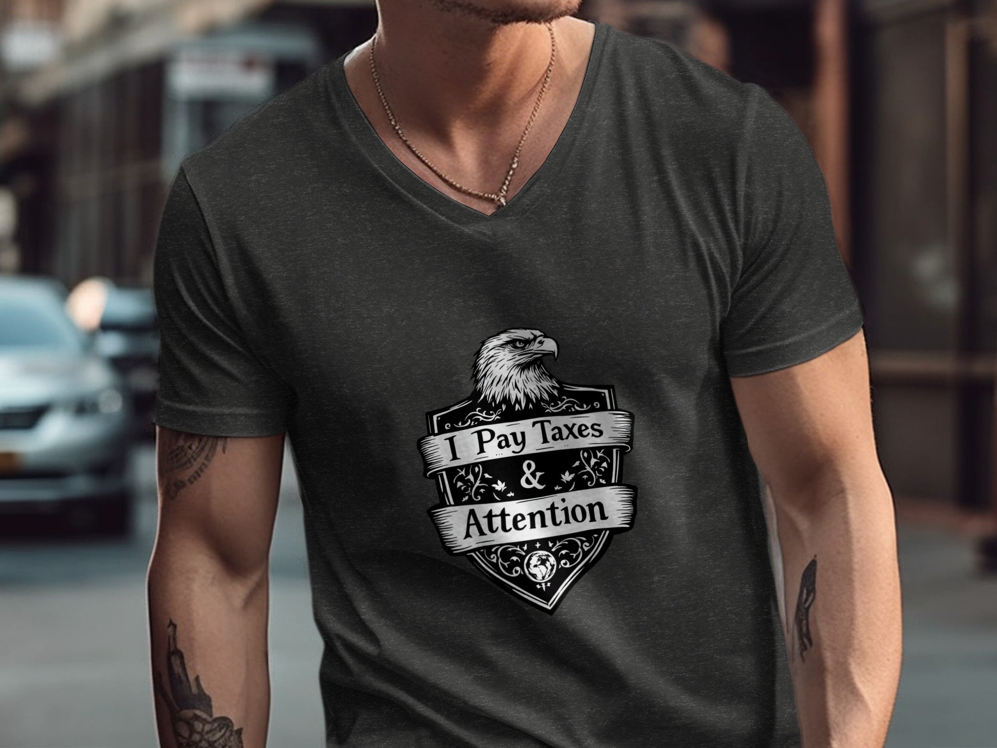 I Pay Taxes And Attention Graphic Mens T-shirt Product
