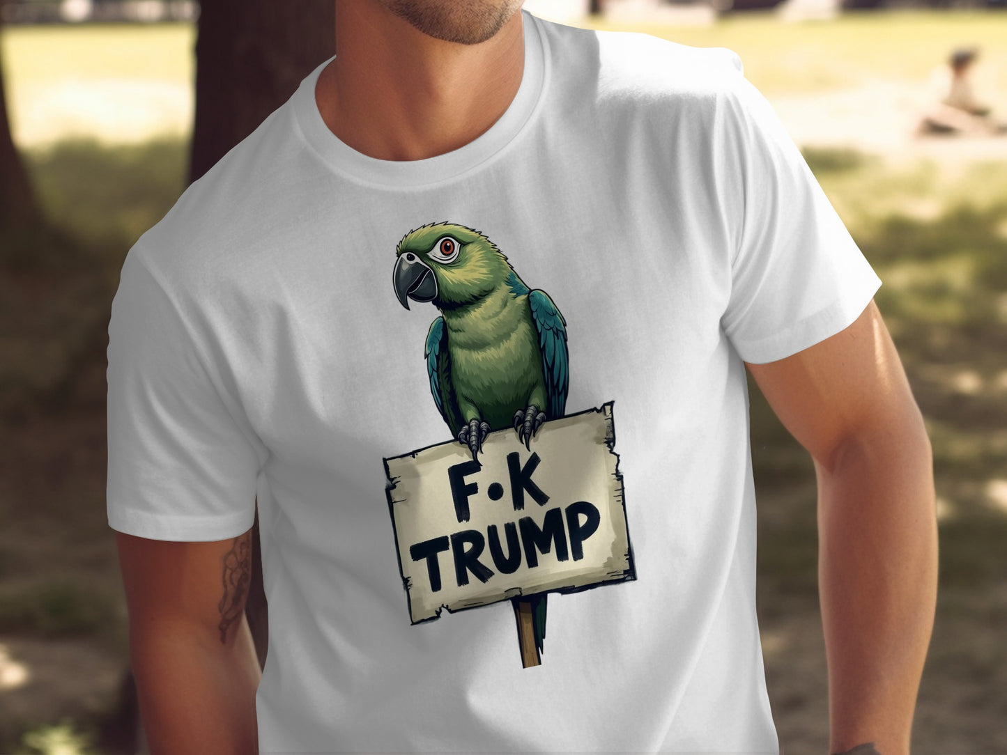 Parrot Holding Sign Graphic Design Shirt product