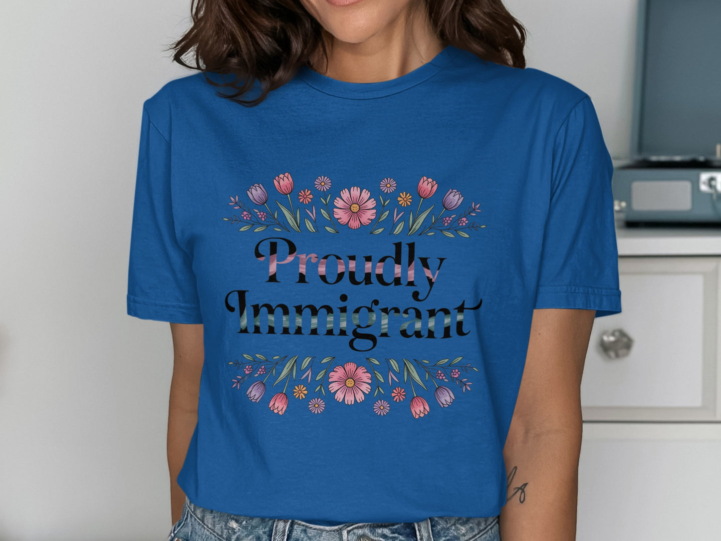Proudly Immigrant Floral Graphic T-Shirt product type