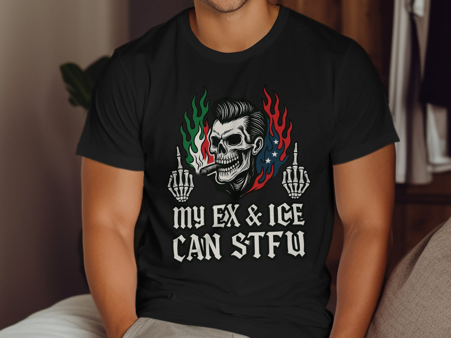 My Ex and Ice Can STFU Skull Graphic T-Shirt product type