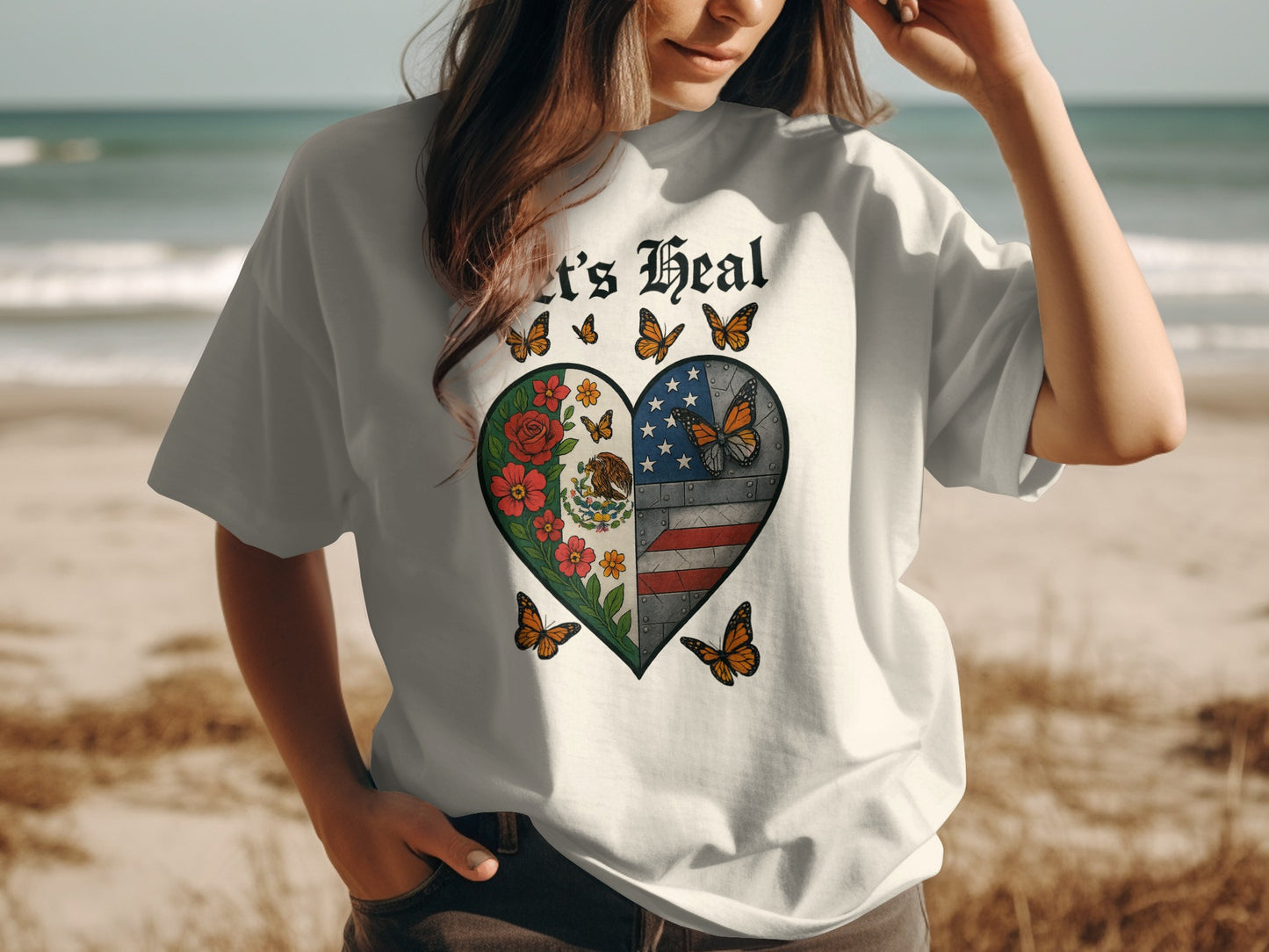 Let's Heal Heart Butterfly Graphic T-shirt product