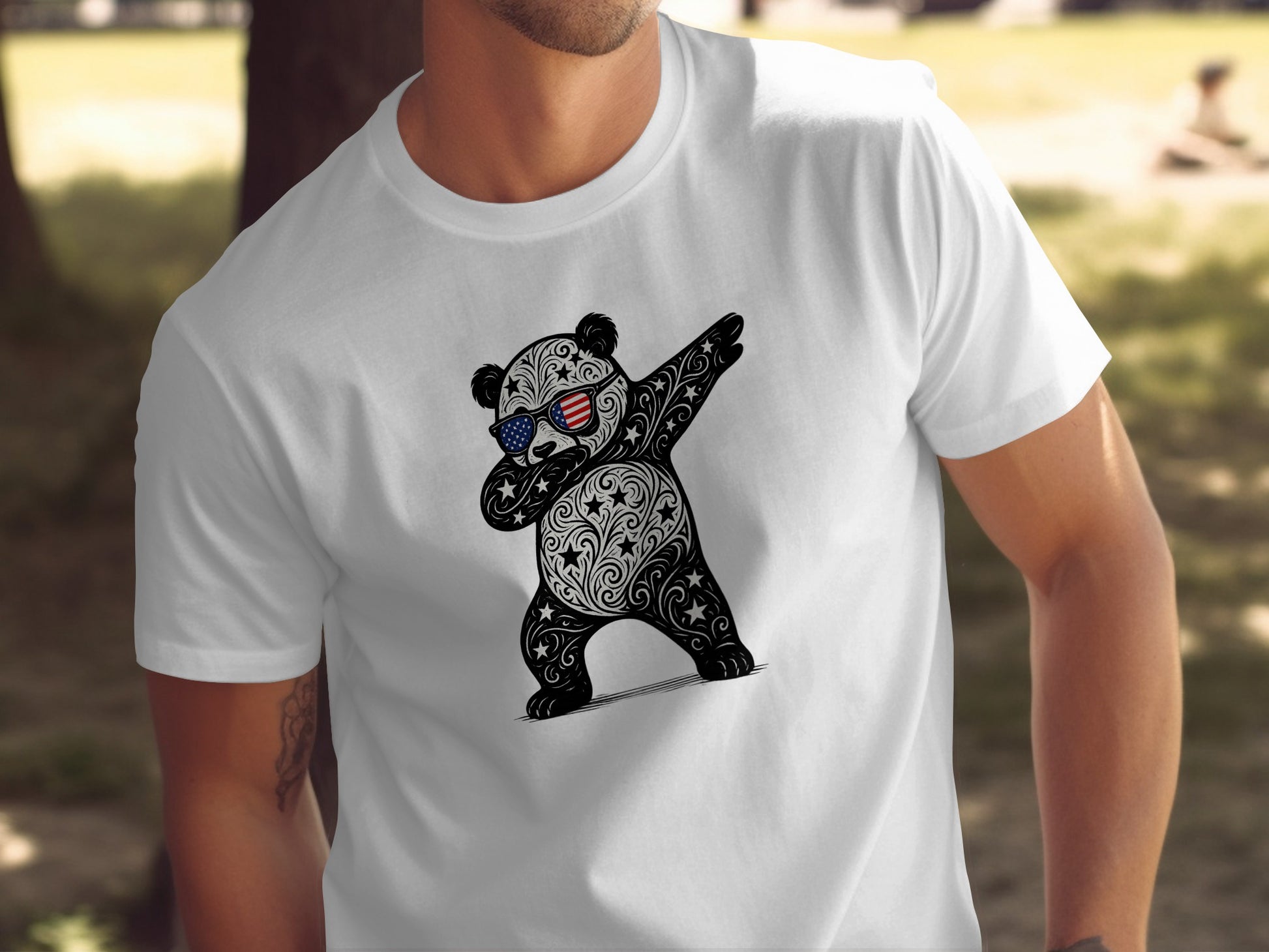 American Flag Dabbing Bear Design T-shirt product type