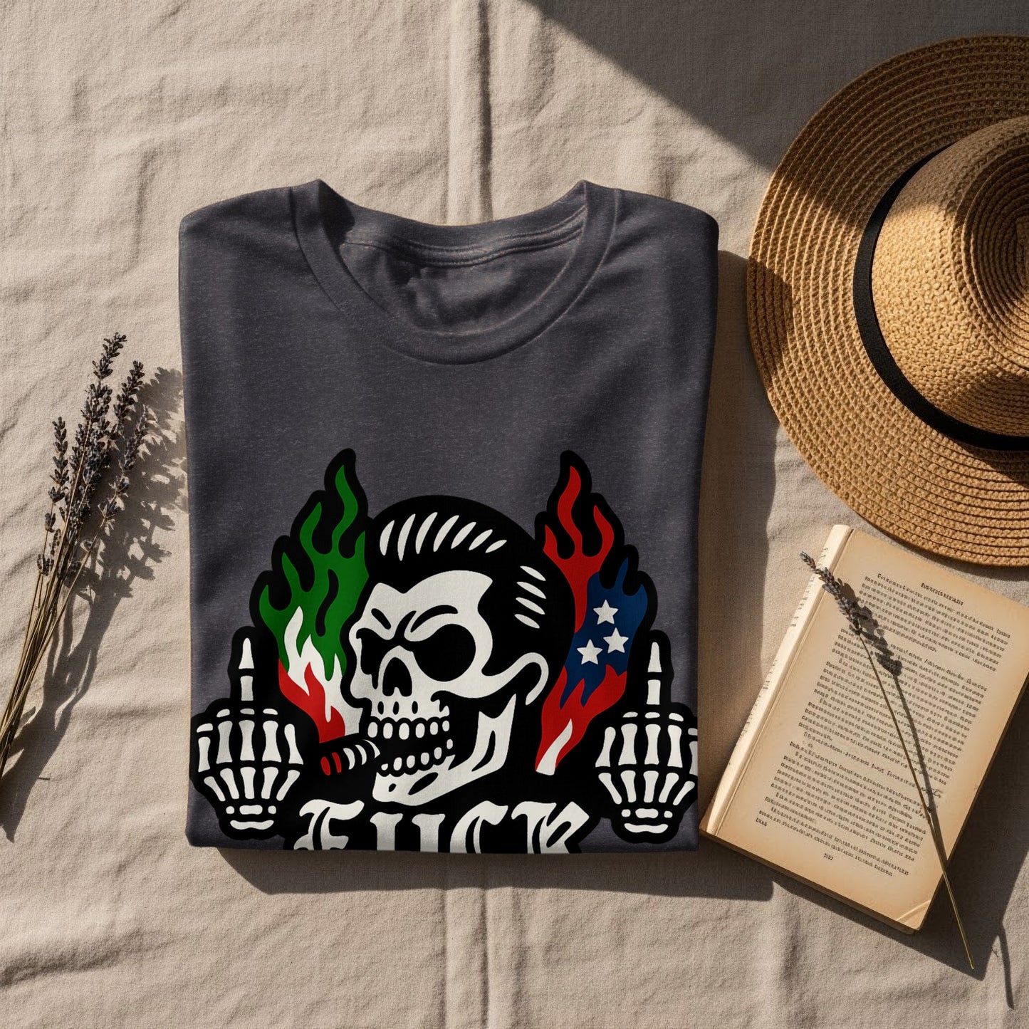 Smoke Breathing Skull Graphic Printed Tee product