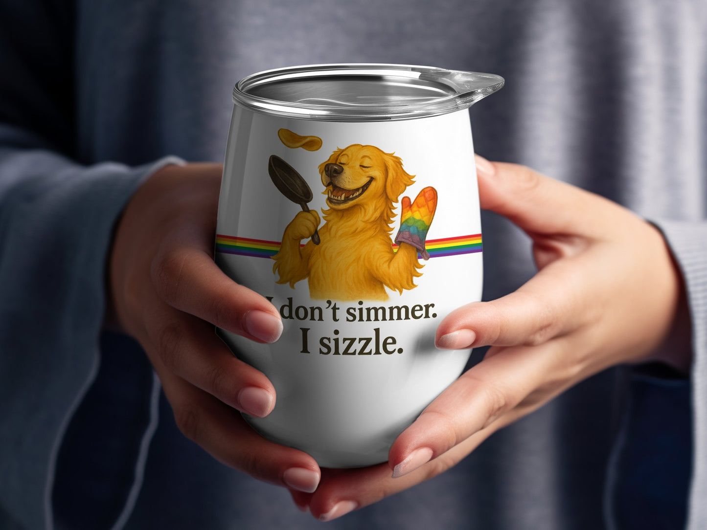 Dog with Spoon Don't Simmer I Sizzle Printed product type