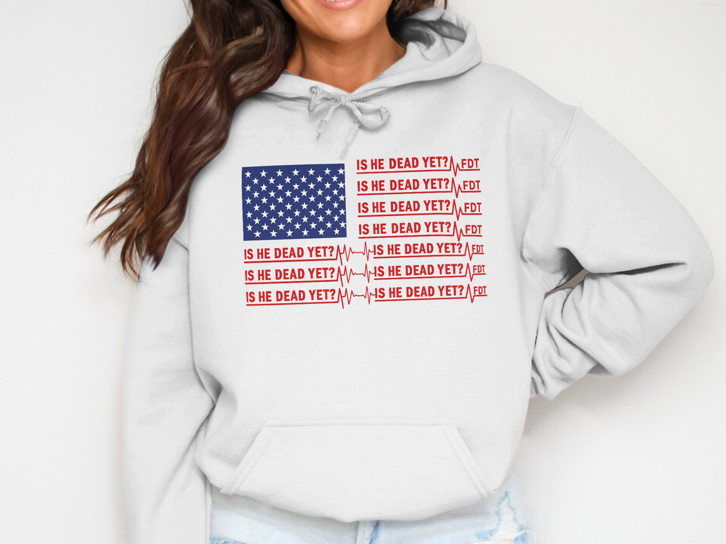 Is He Dead Yet American Flag Hoodie product type