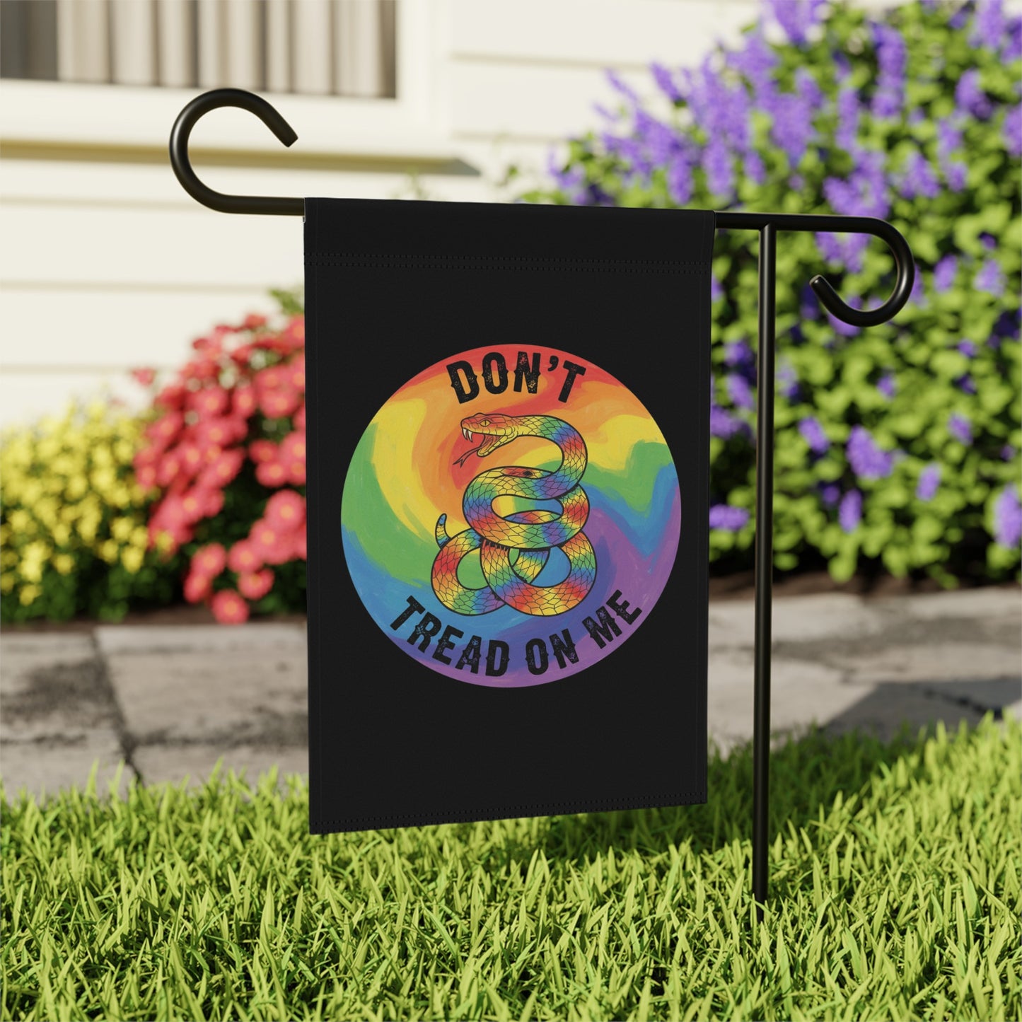 Colorful Don't Tread On Me Garden Flag product