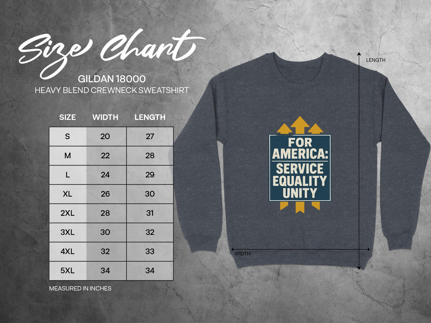 For America Service Equality Unity Crewneck Sweatshirt product type