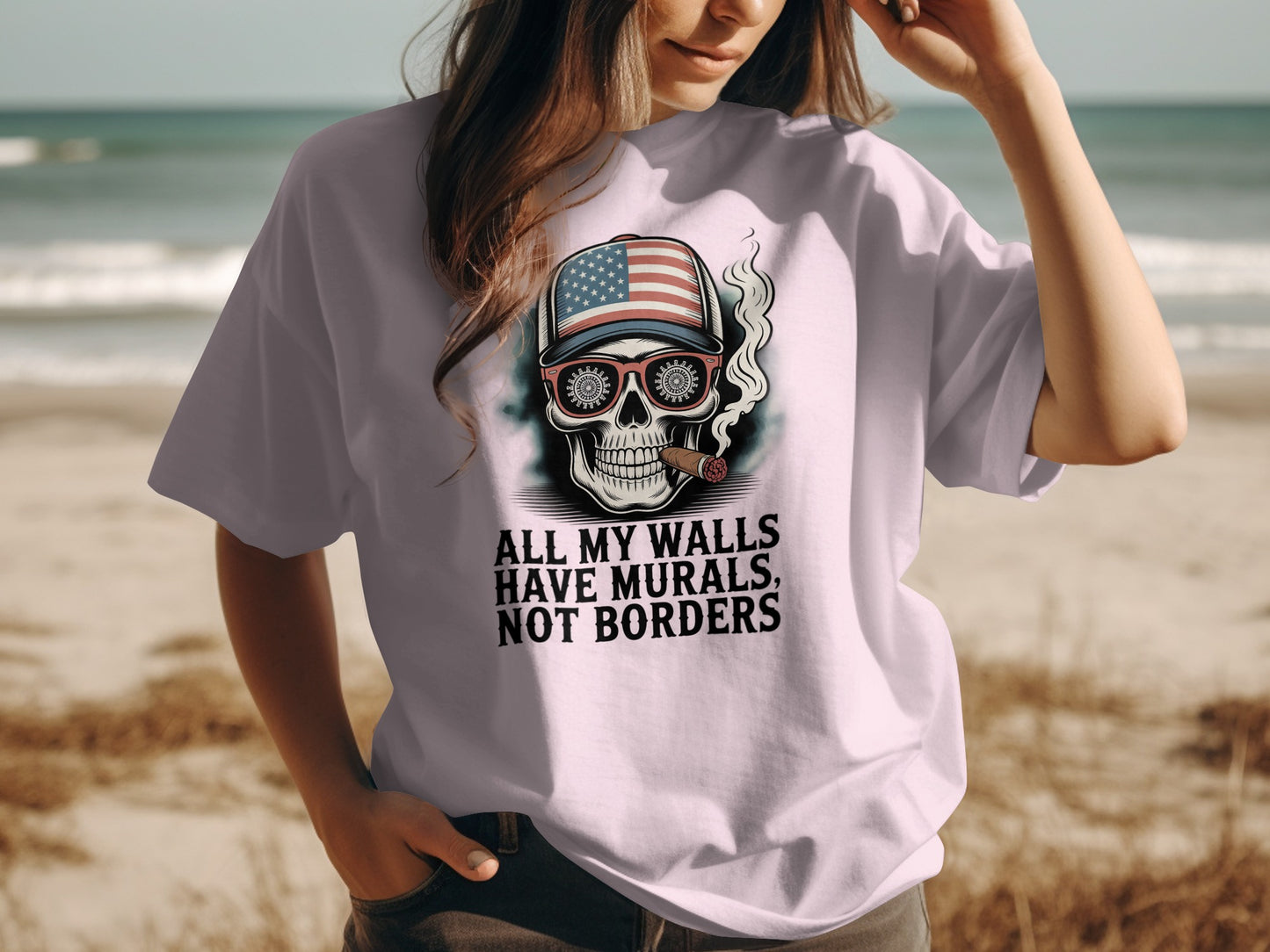 Patriotic Skull Graphic Tee Bold Statement Shirt product type