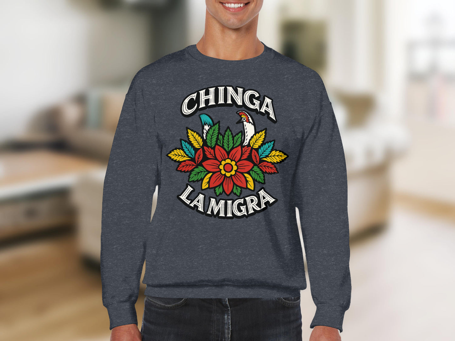Chinga La Migra Graphic Crewneck Sweatshirt product