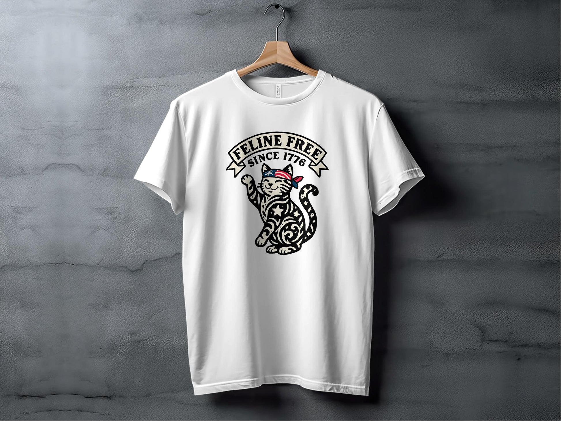 Feline Free Since 1776 Graphic Tee Shirt product type