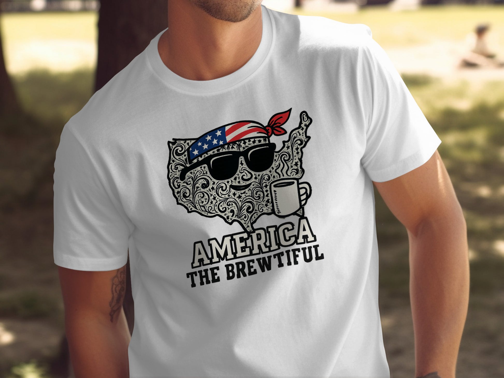 America The Brewtiful USA Map Graphic T-Shirt product type