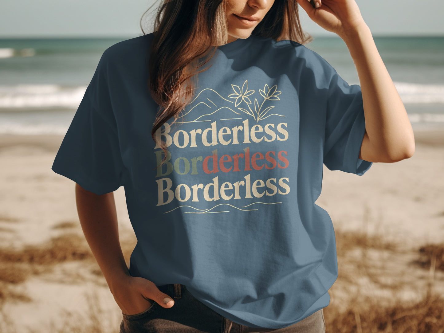 Borderless Graphic Beach Casual Fashion T-Shirt product