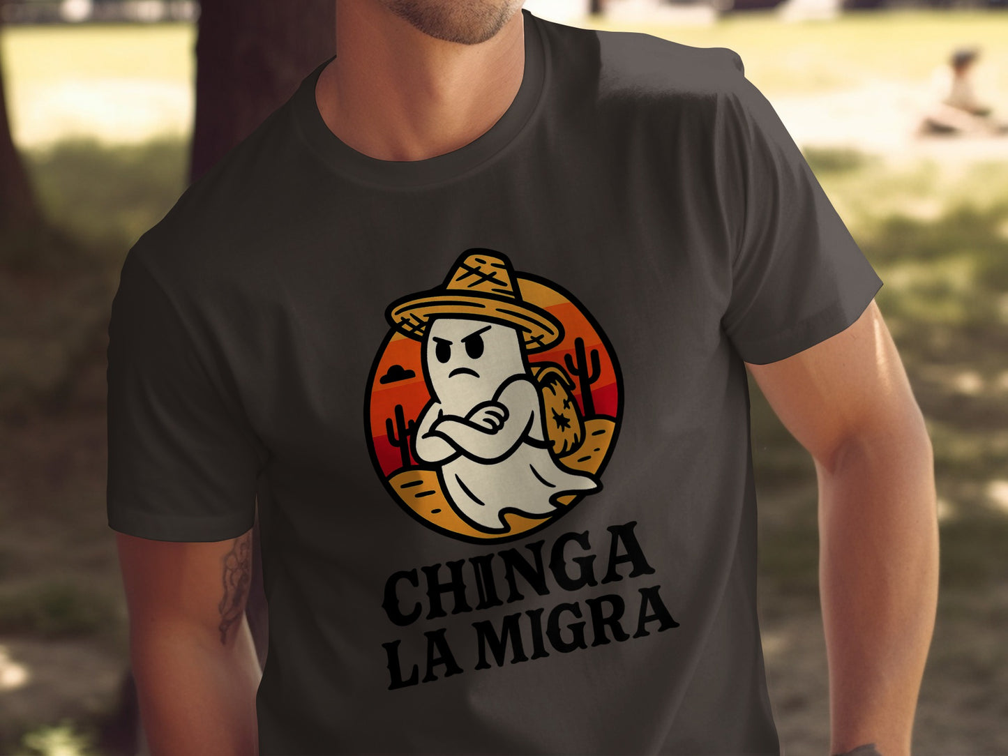 Chinga La Migra Ghost Western Desert Design T-shirt product
