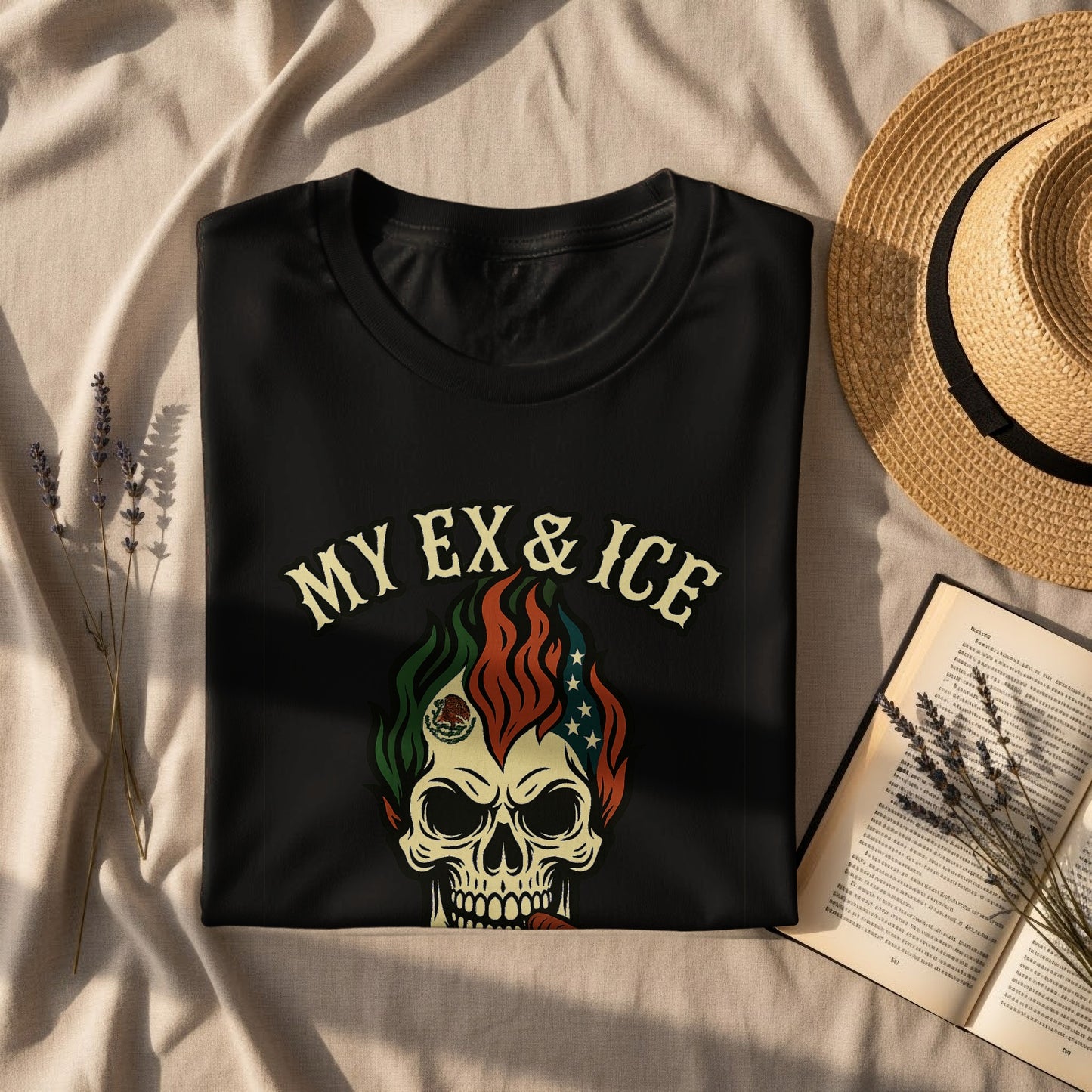 My Ex and Ice Skull Graphic Print Tee Shirt product