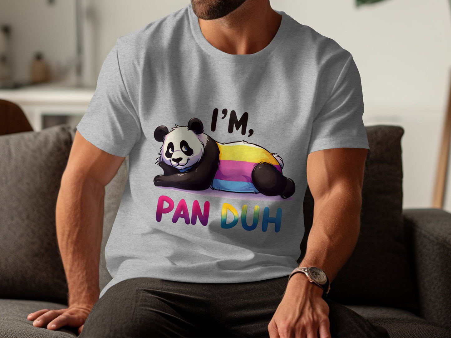 I'm Pan Duh Funny Panda Rainbow T-Shirt product type
