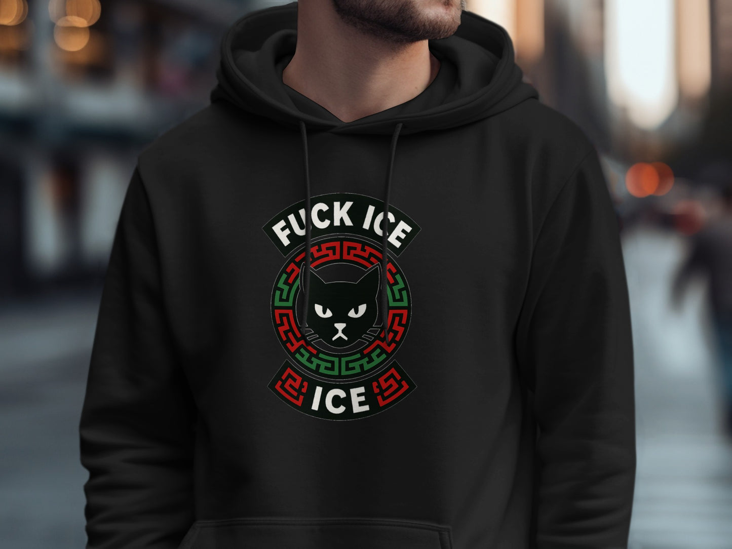 Fuck Ice Angry Cat Graphic Hoodie product