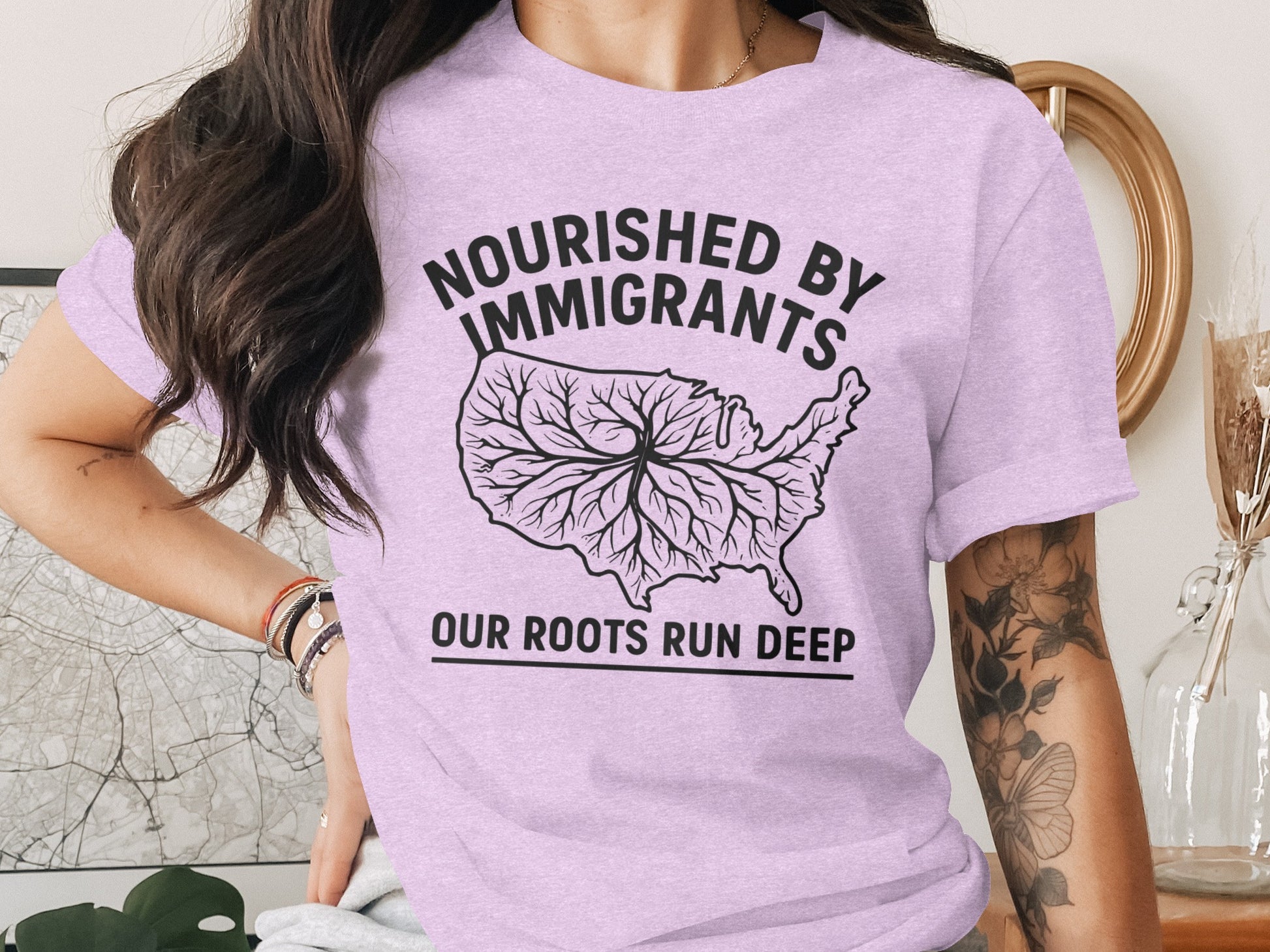 Nourished By Immigrants Roots Run Deep T-Shirt product