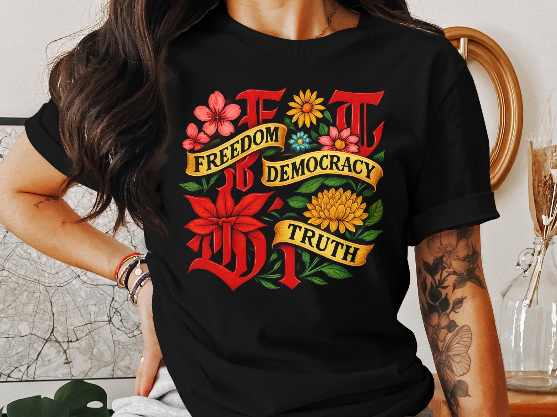 Freedom Democracy Truth Flowers Graphic product type
