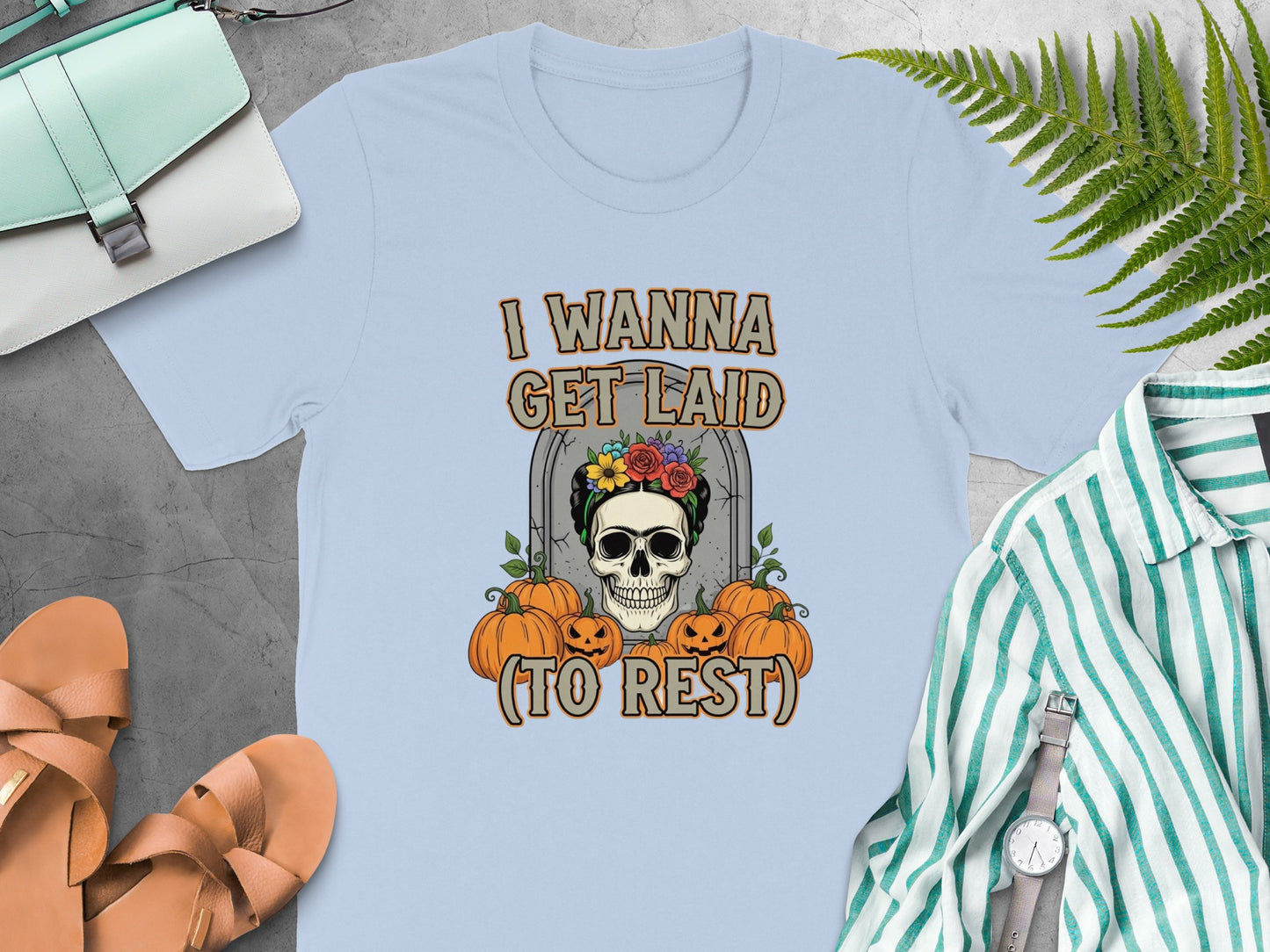 I Wanna Get Laid To Rest Halloween Skull product