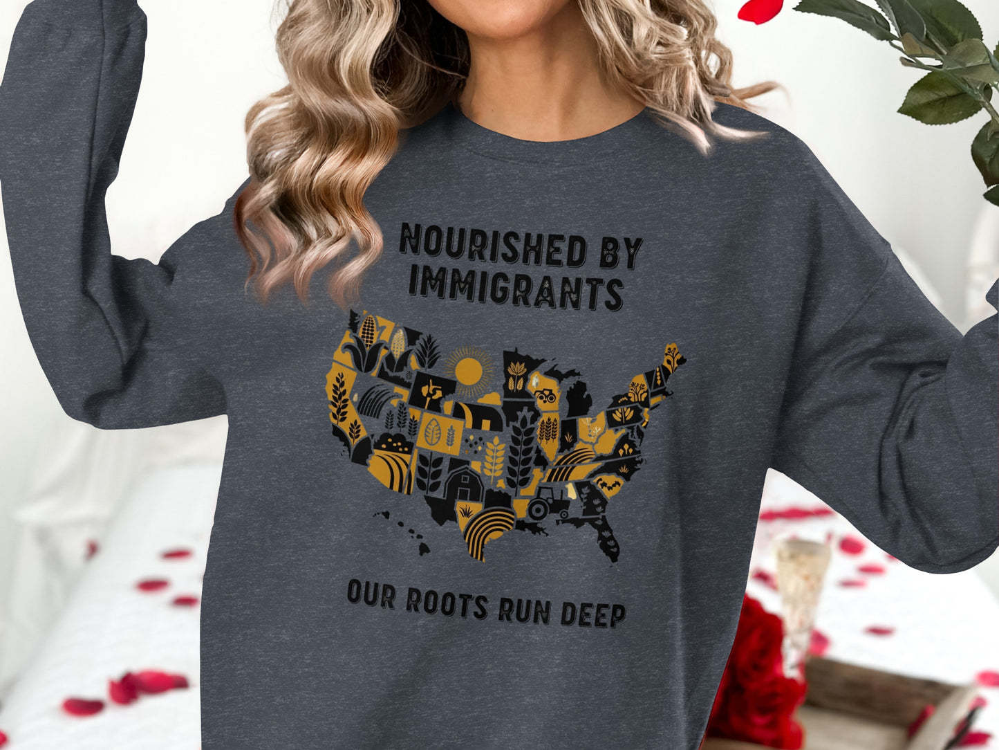 Nourished by Immigrants Our Roots Run Deep shirt product type