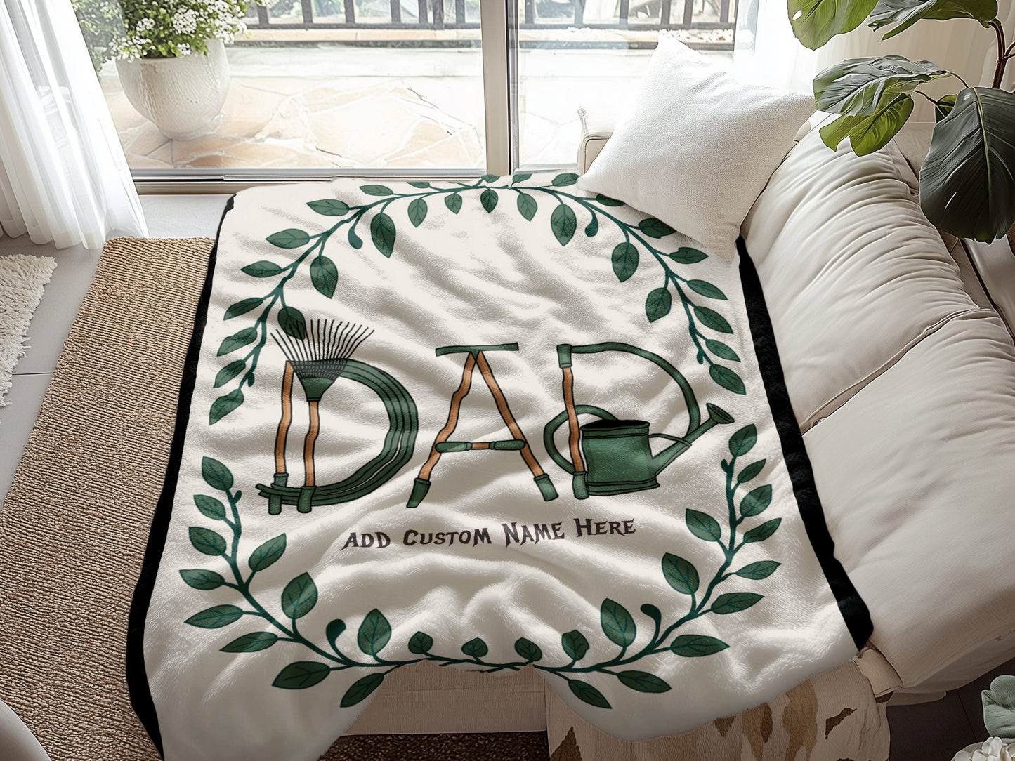 Personalized Dad Gardening Theme Cozy Blanket product
