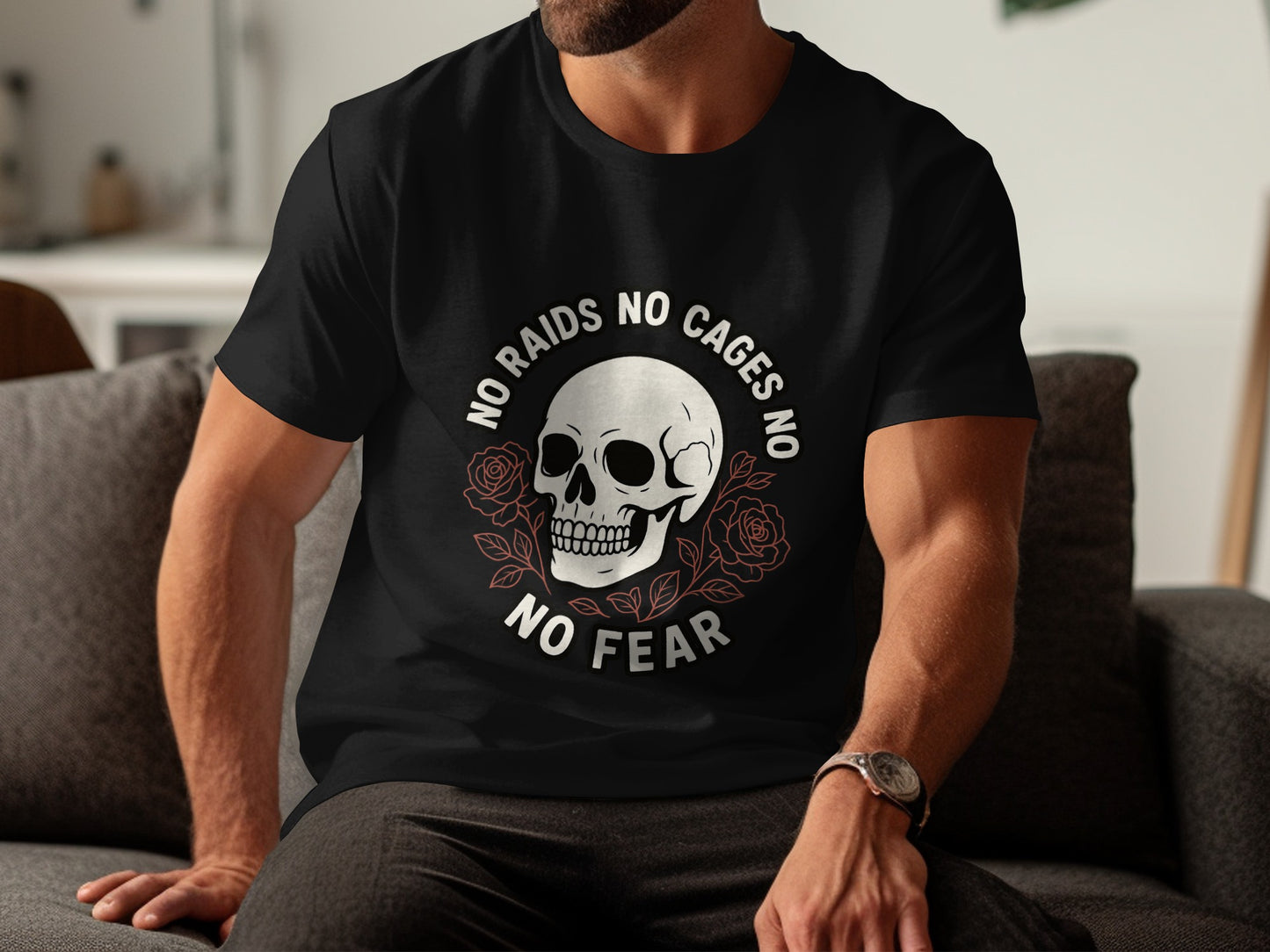 No Raids No Cages No Fear Skull Graphic T-Shirt product