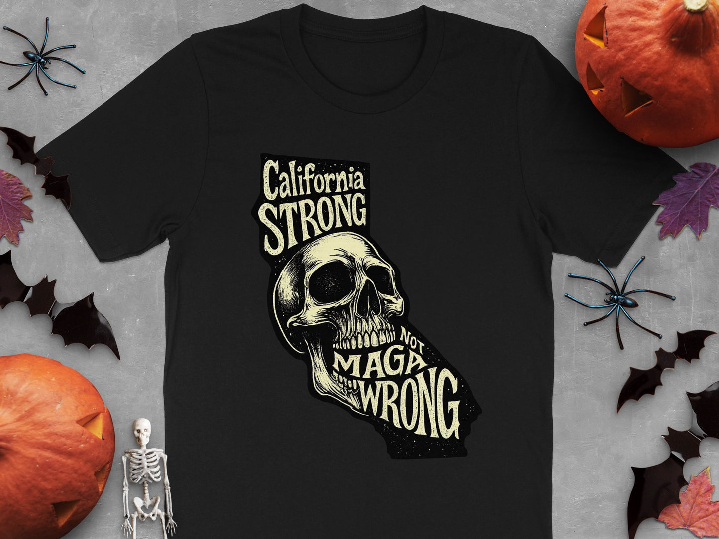 California Strong Skull Graphic Halloween T-Shirt product