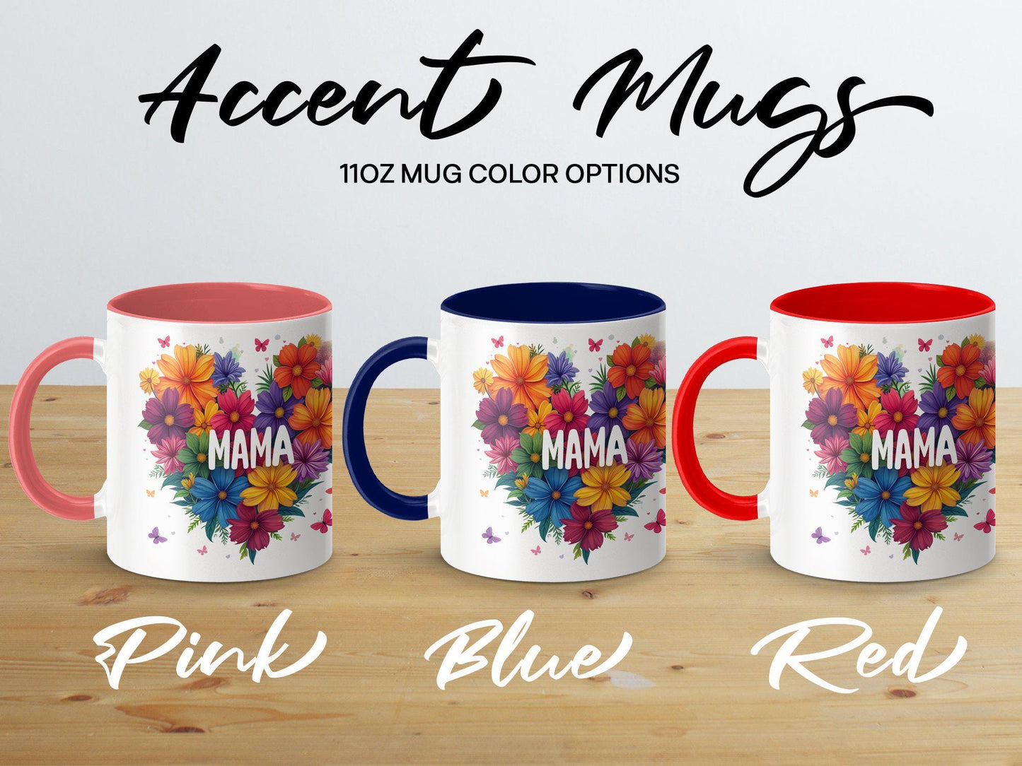 Mom Mug: Custom Floral Heart Flowers Coffee Travel Gifted