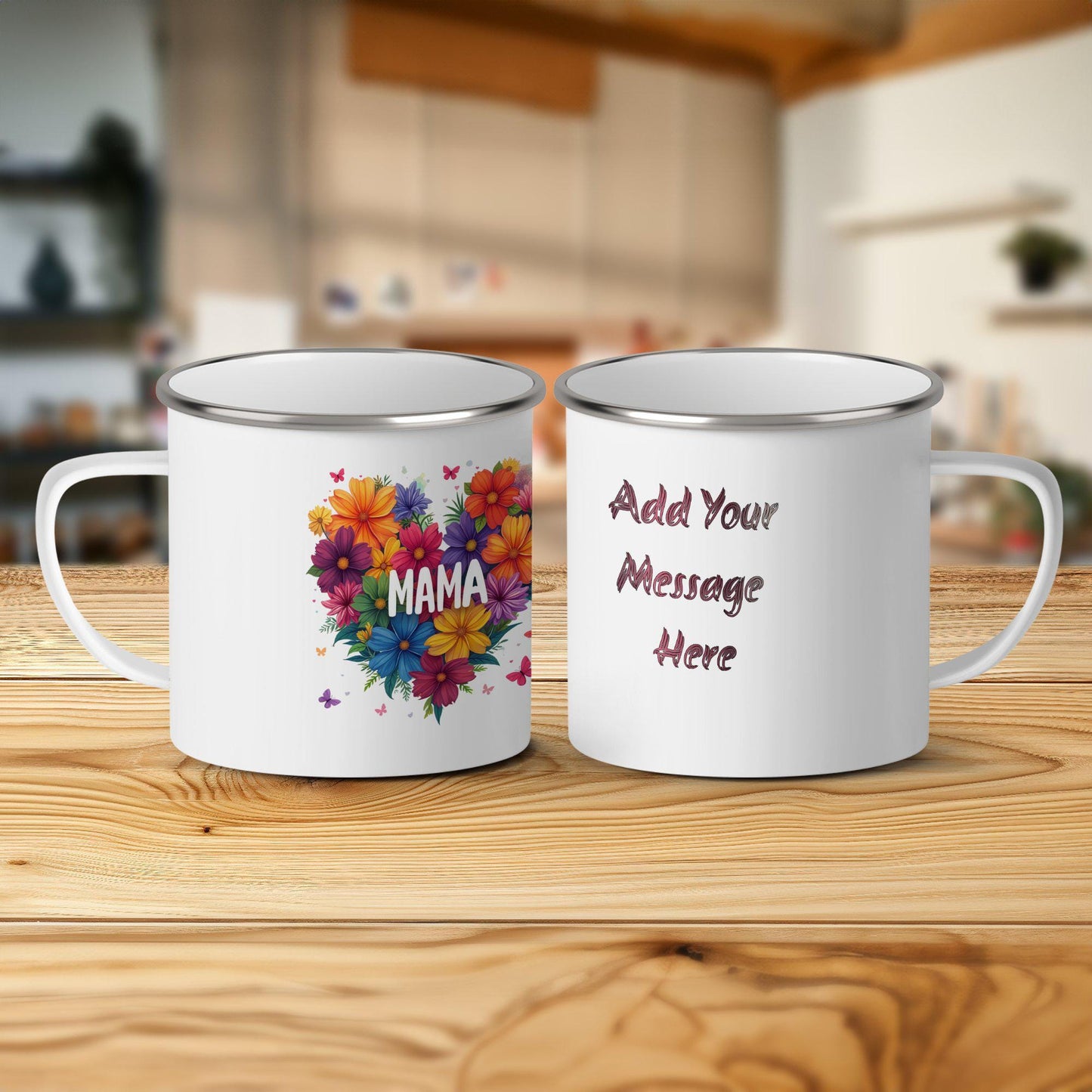 Mom Mug: Custom Floral Heart Flowers Coffee Travel Gifted