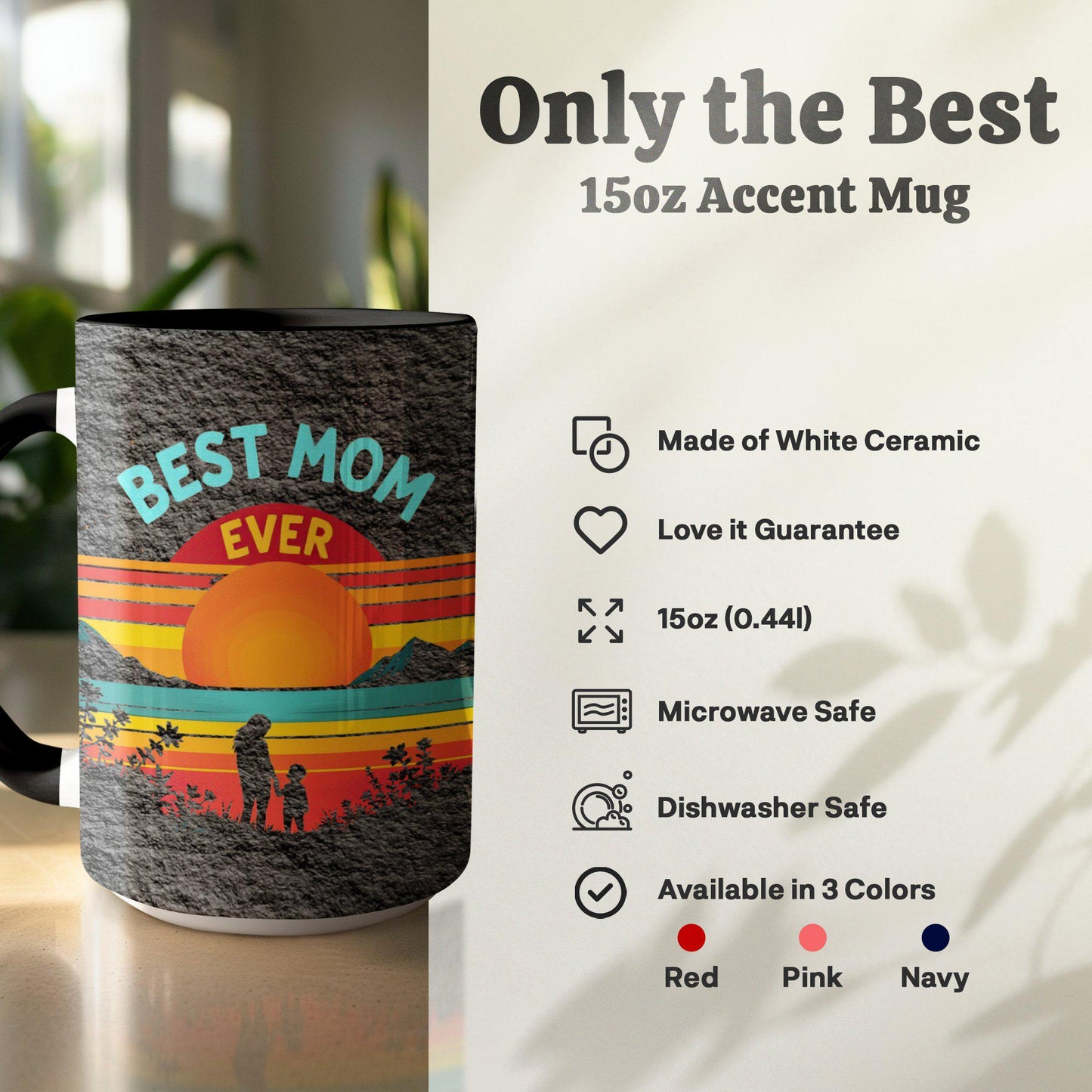 Mom Mug: Handmade Travel Gift for Best Mother - Coffee Cup for Birthday