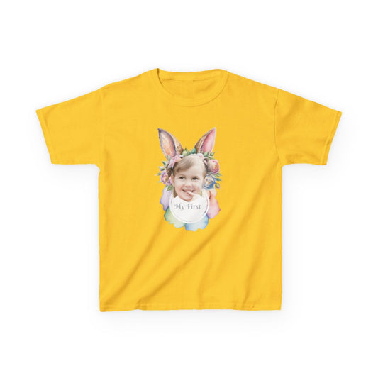 Custom Image Easter Tee, Personalized Image, My First Easter Shirt, Kids Heavy Cotton™ Tee