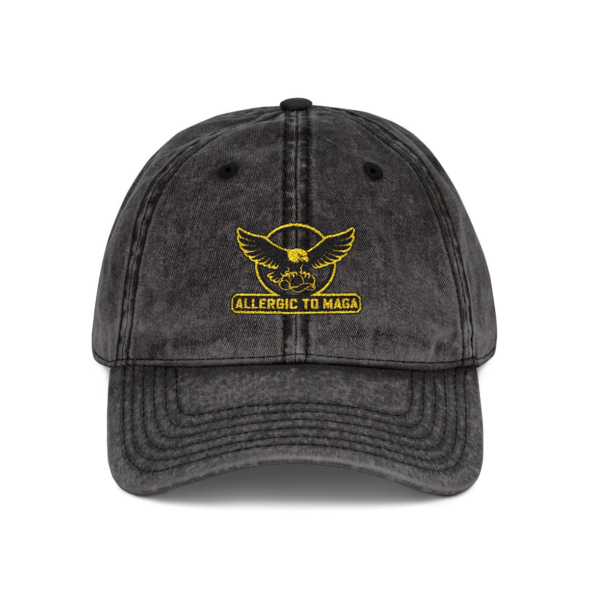 Allergic To Maga Embroidery Funny Hat Top Quality| Anti Trumpt Hat