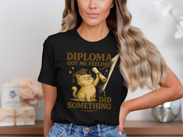 Cute Cat Diploma Achievement Celebration T-Shirts