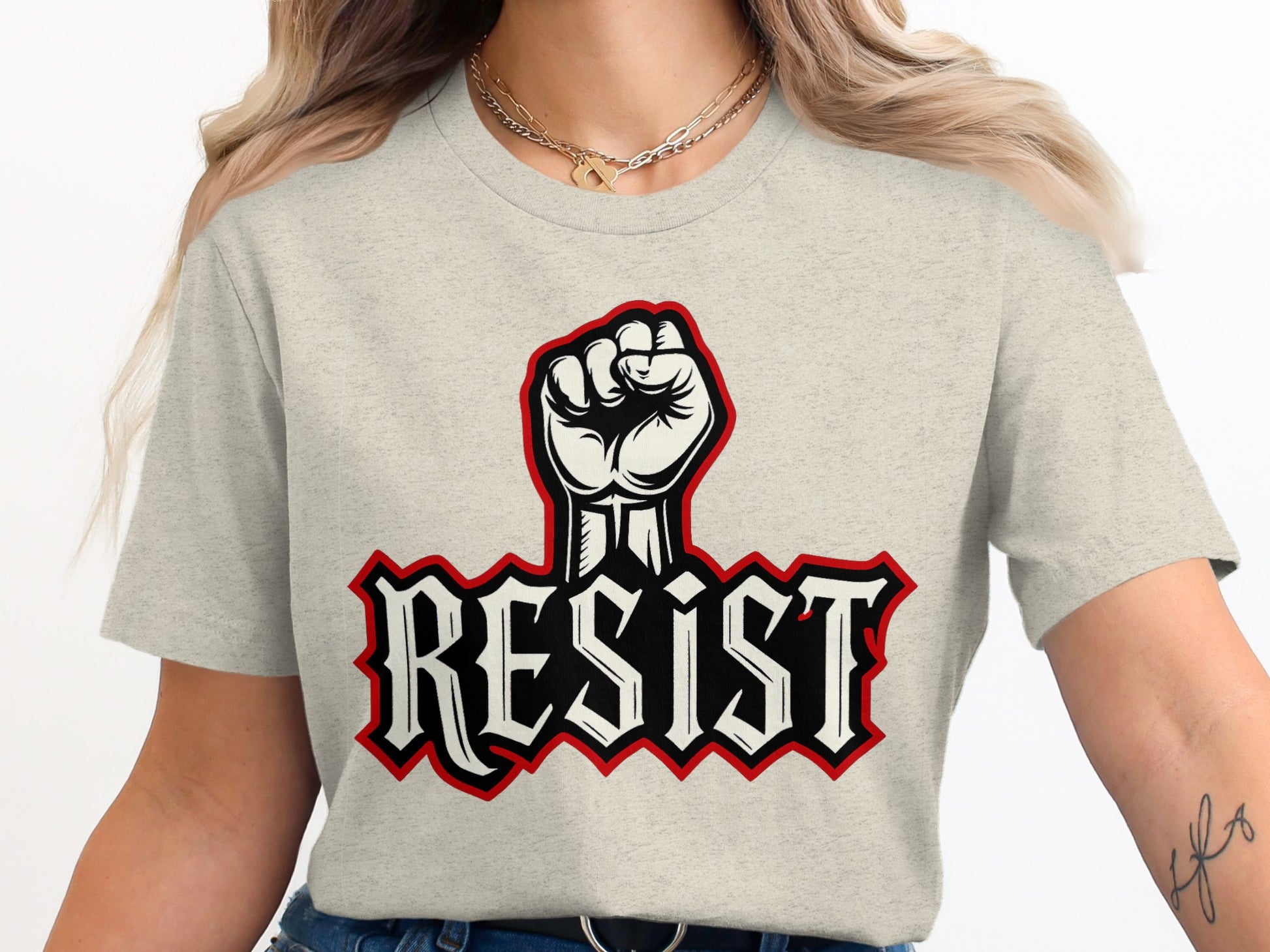 Resist Raised Fist Graphic Tee shirt product