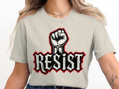 Resist Raised Fist Graphic Tee shirt product