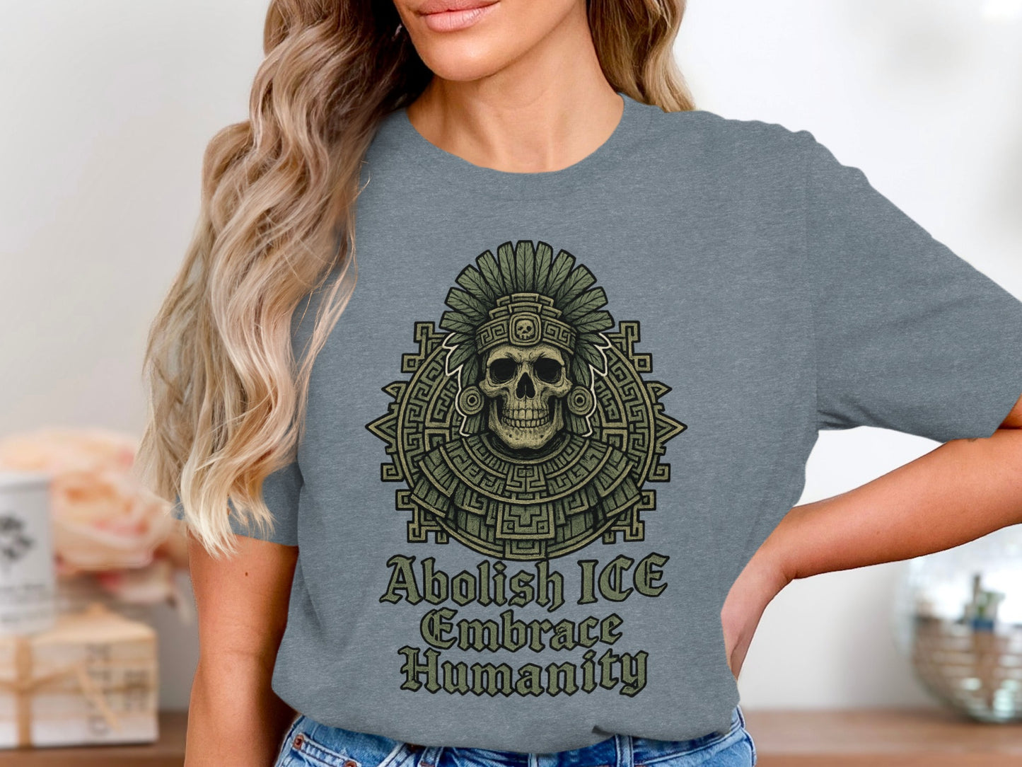 Abolish ICE Embrace Humanity Graphic Printed T-Shirt