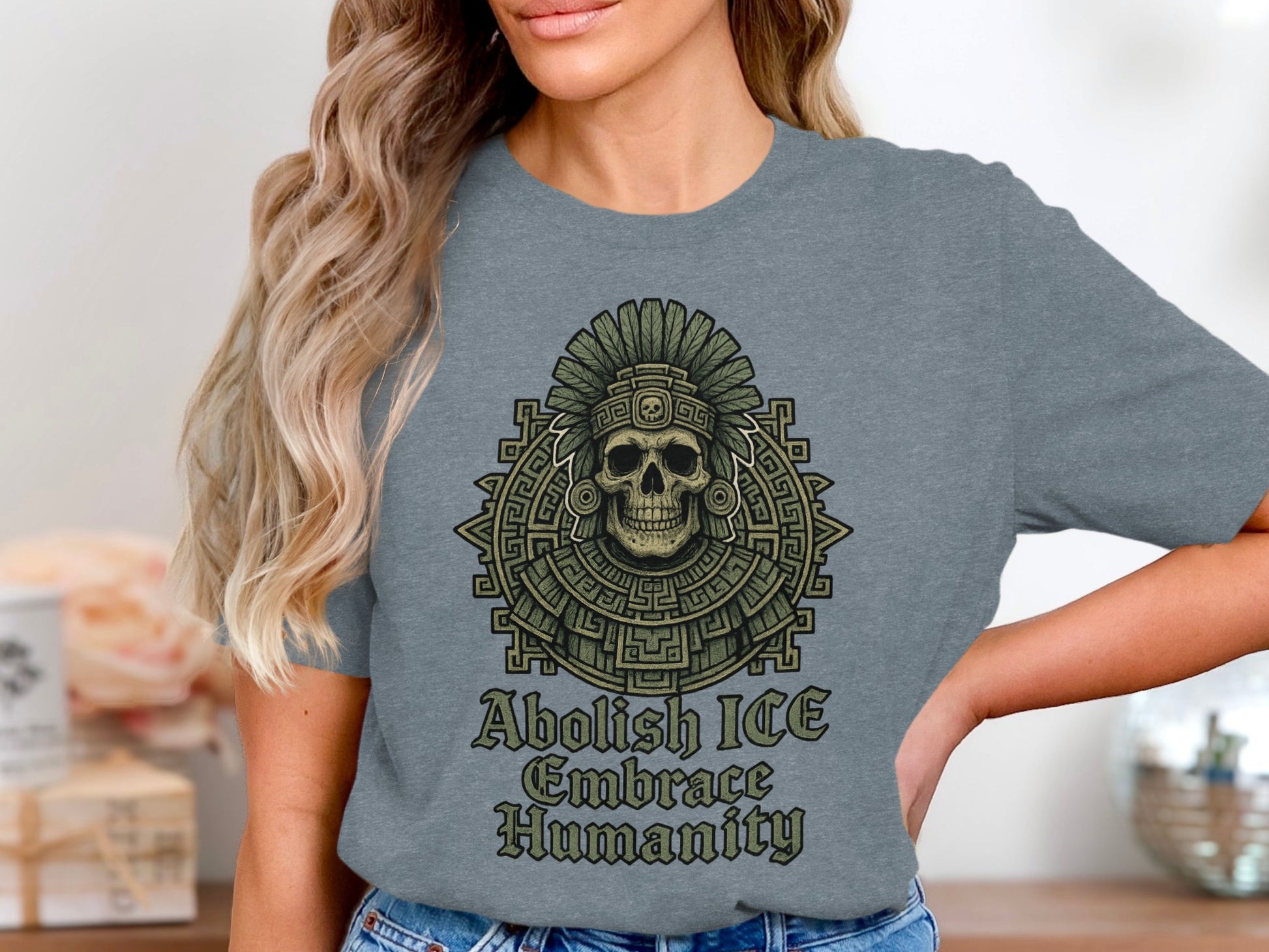 Abolish ICE Embrace Humanity Graphic Printed T-Shirt