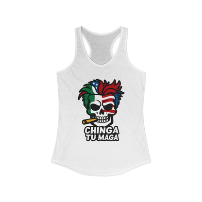 Chinga Tu Maga Skull Graphic Women's Tank Top
