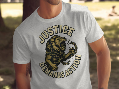 Justice Demands Action Lion Printed T-shirt product