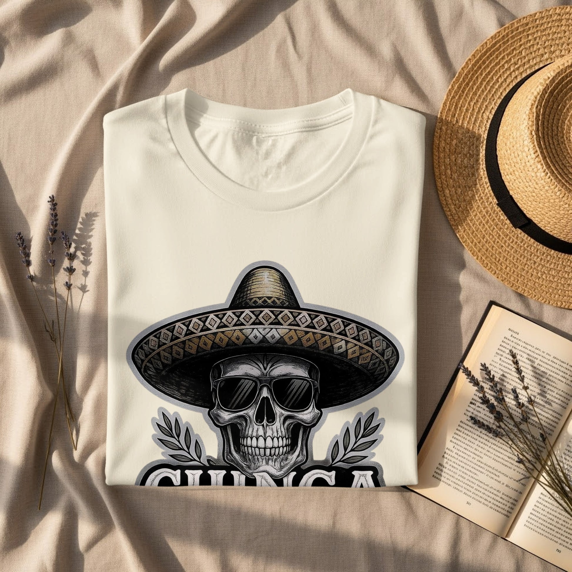 Skull with Hat Shadow Graphic Design T-Shirt product type