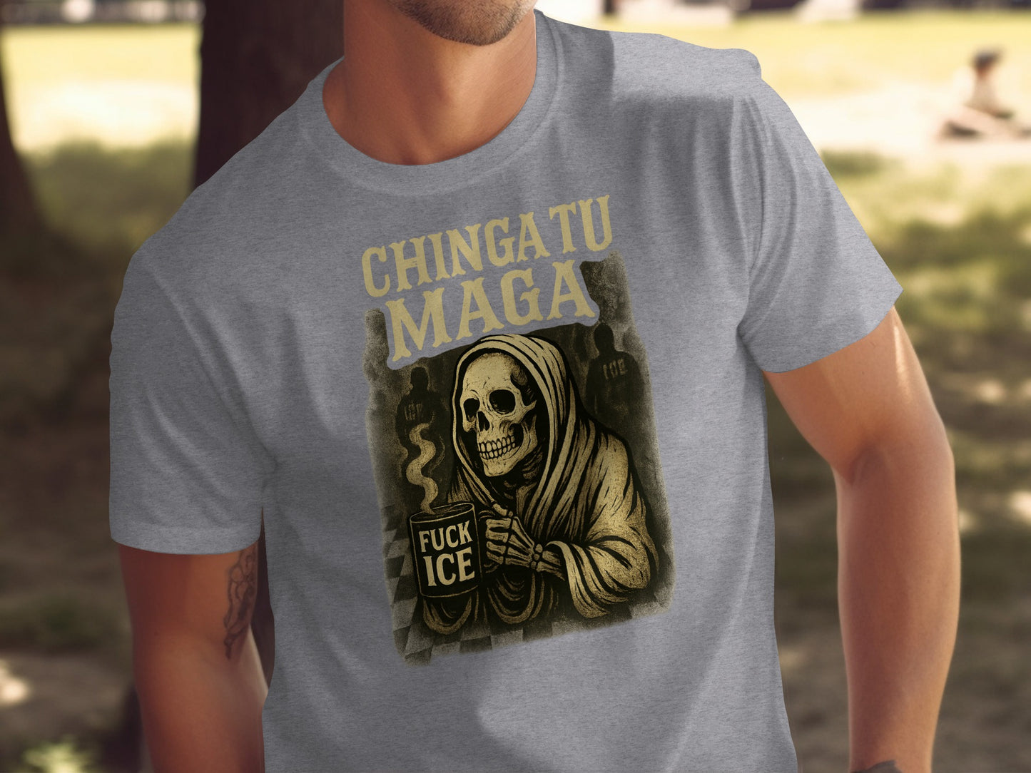 Chingatu Maga Grim Reaper Design Short Sleeve Tee