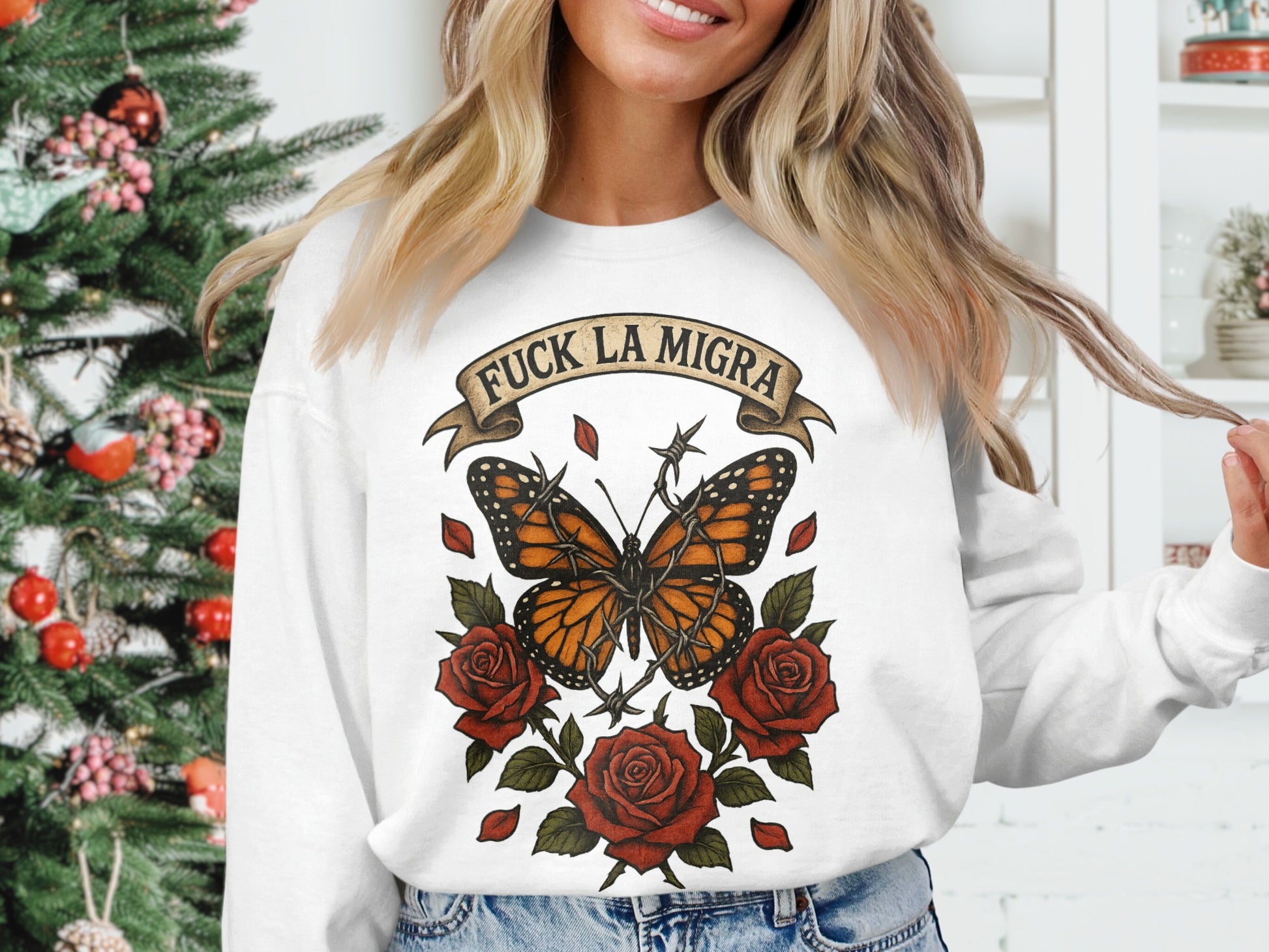 Anti La Migra Monarch Butterfly Graphic Sweatshirt product