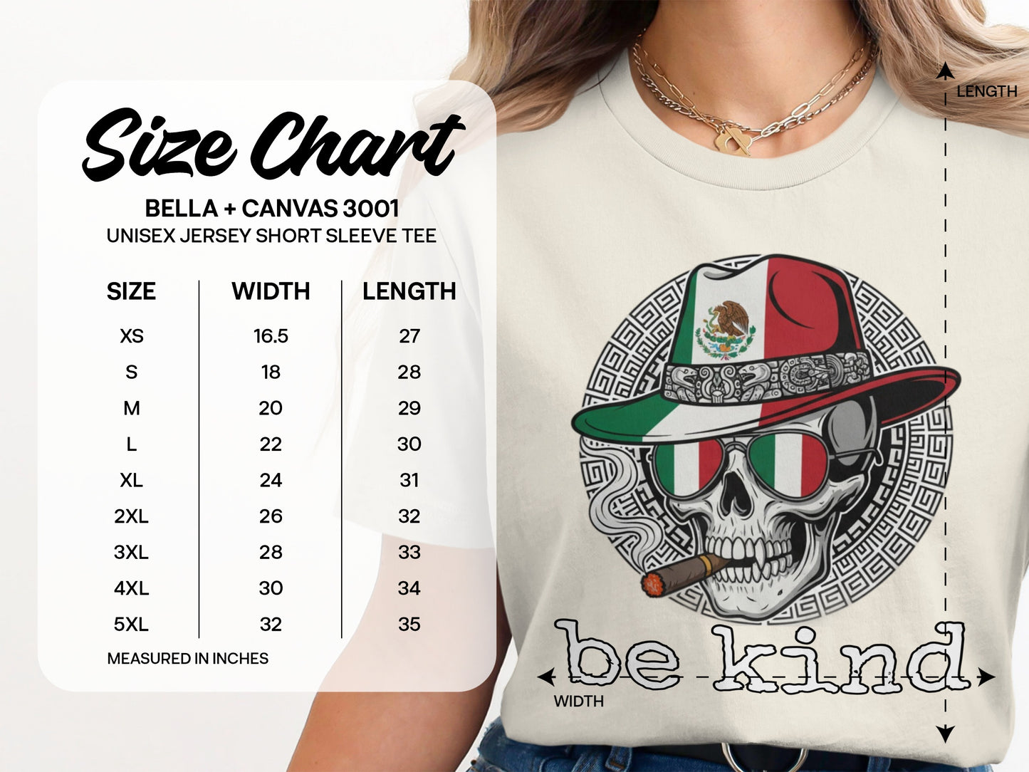 Be Kind Mexico Flag Skull Hat Graphic Tee