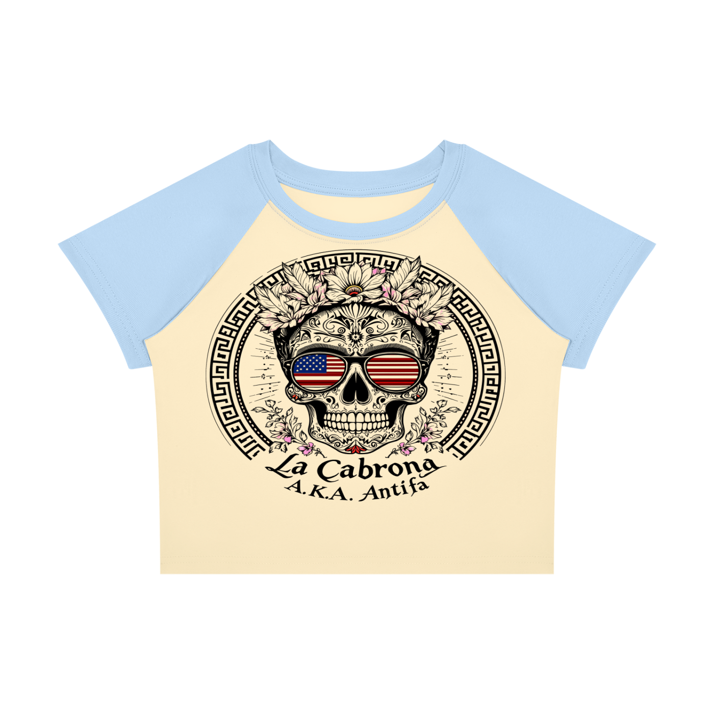 Antifa Funny Crop Tee Women’s Raglan Color Block Baby T-Shirt