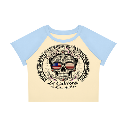 Antifa Funny Crop Tee Women’s Raglan Color Block Baby T-Shirt