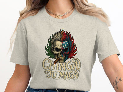 Chingad Tu Maga Skull Design Graphic T-shirt product