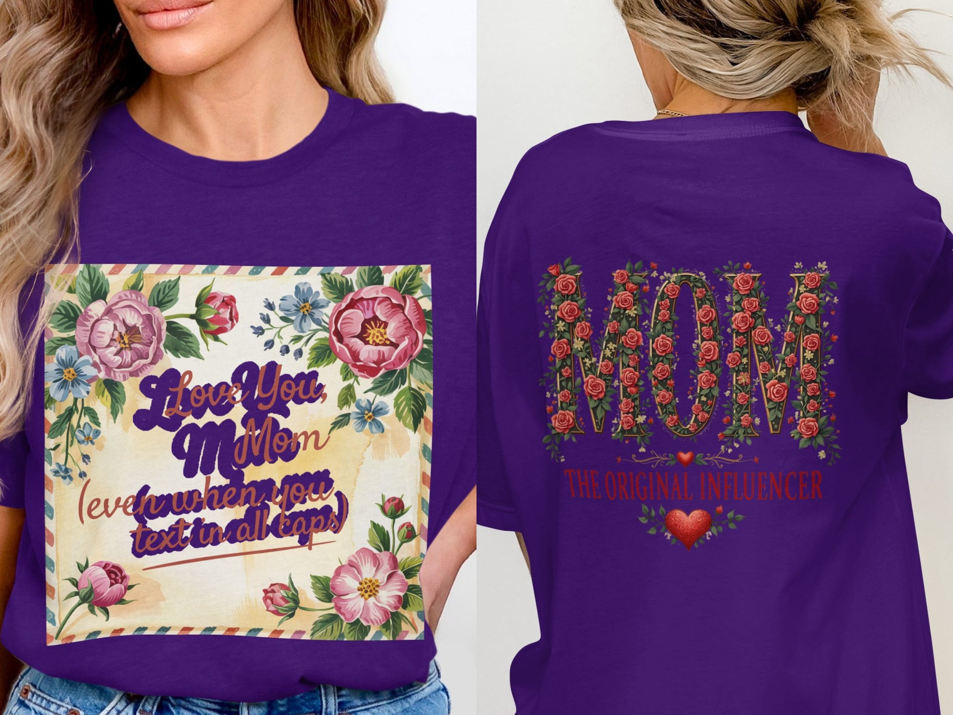 Love You Mom Text in All Caps Mom Product Type