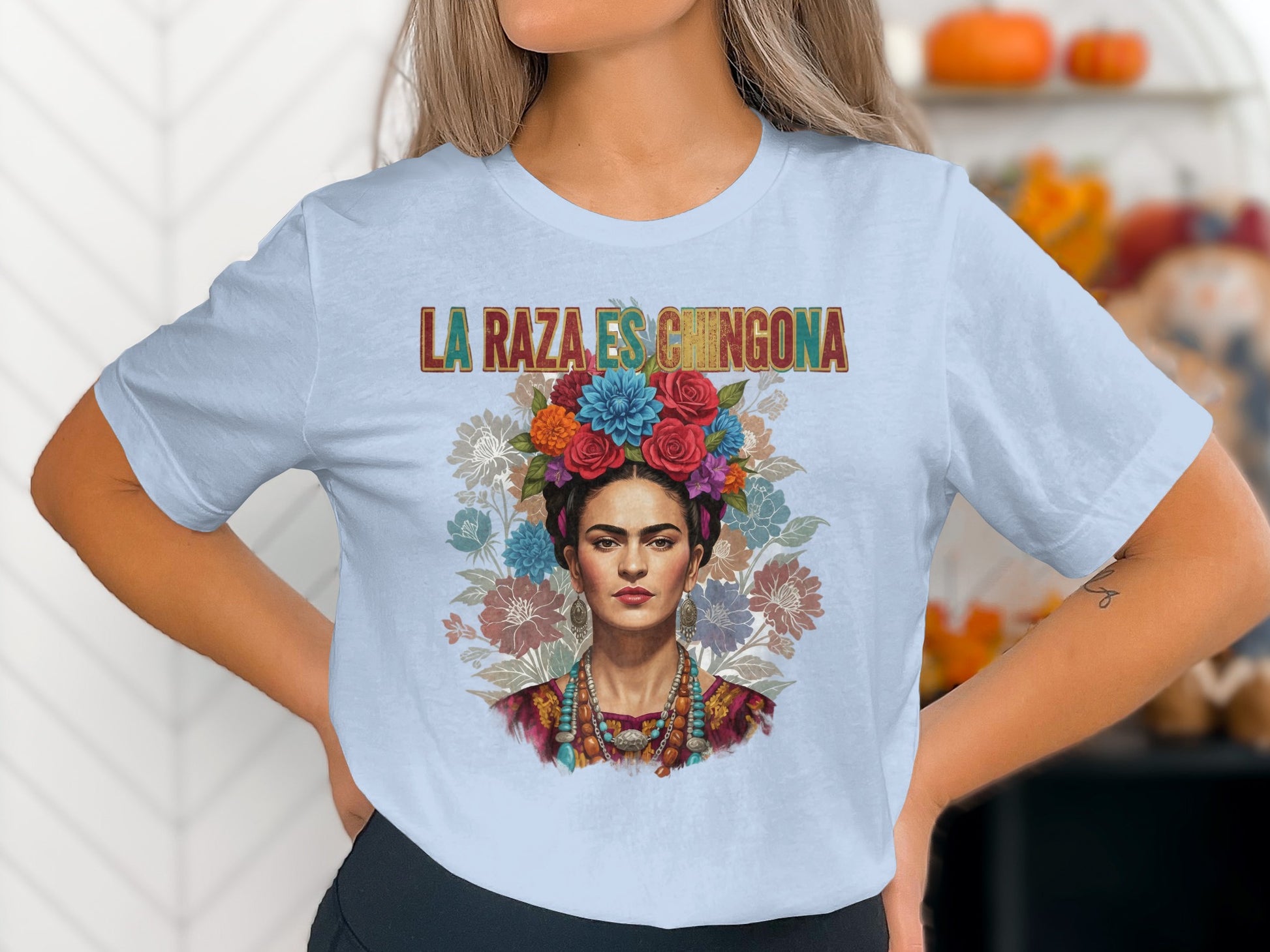 La Raza Es Chingona Floral Graphic T-Shirt