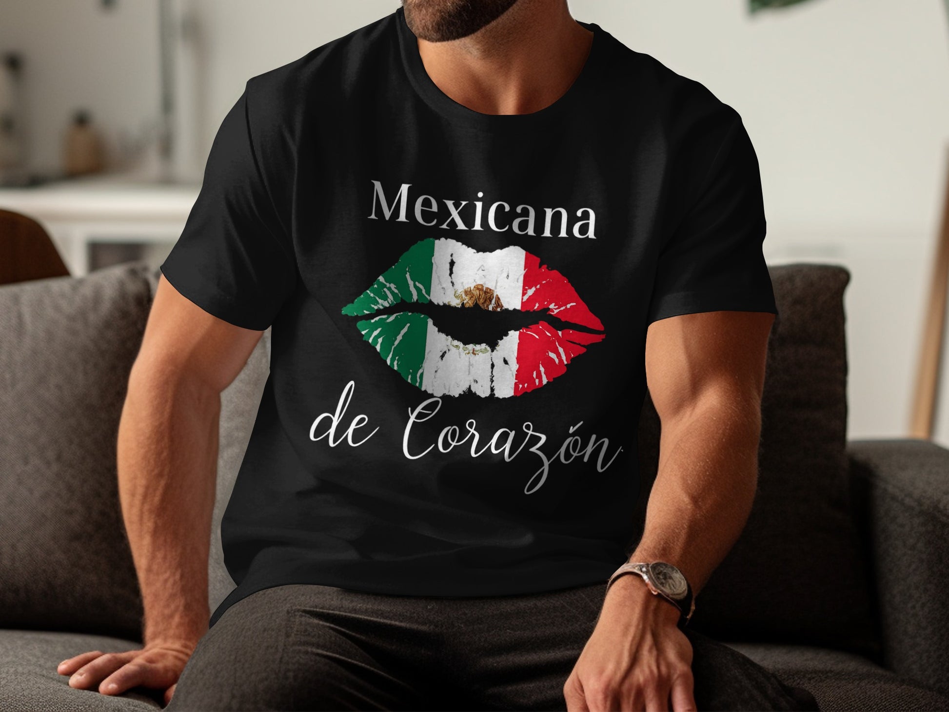 Mexican Pride Lips Heart Graphic T-shirt product