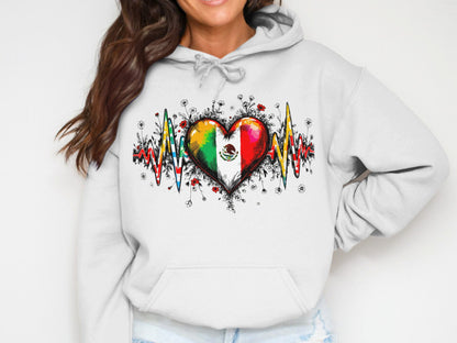 Colorful Mexican Heartbeat Graphic Hoodie product type